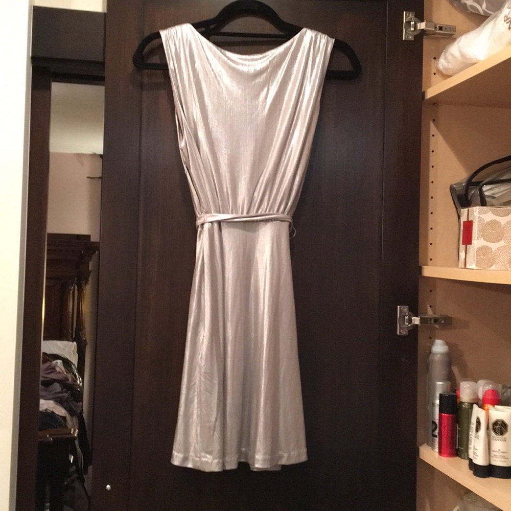 🌟HOST PICK🌟Stunning BB DAKOTA silver shimmering dress 👗 - Picture 4 of 5